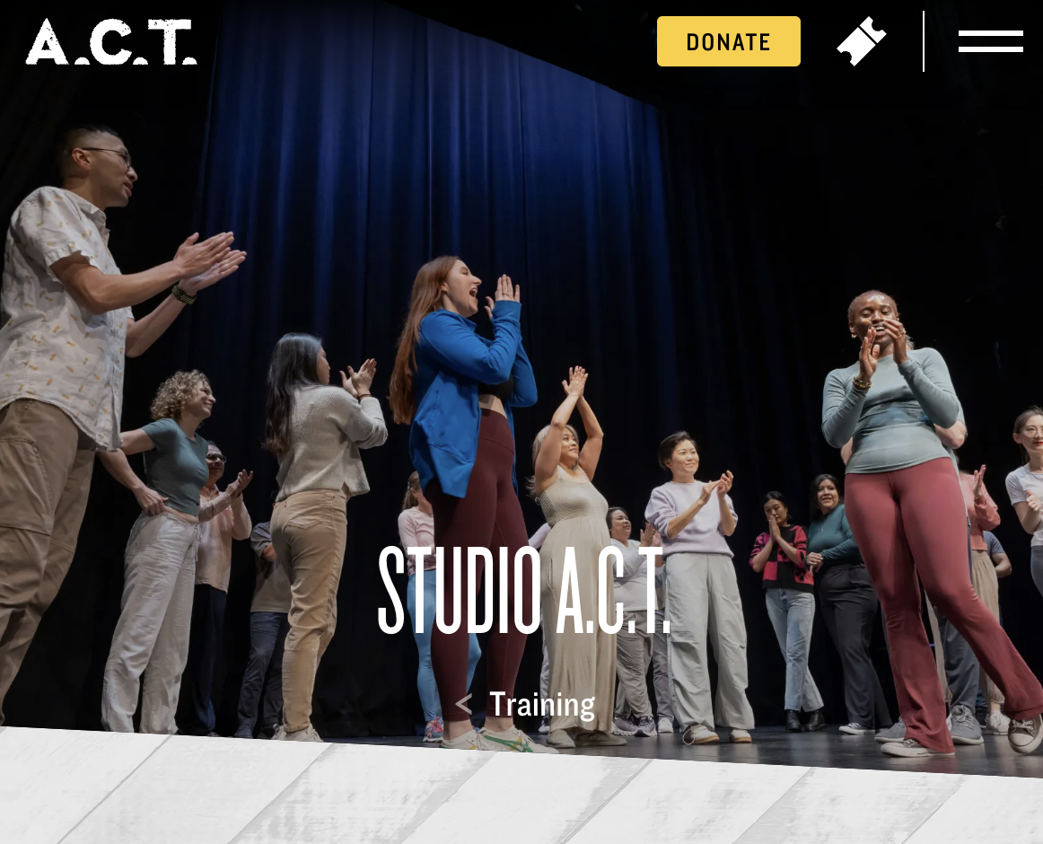 Studio ACT webpage screenshot