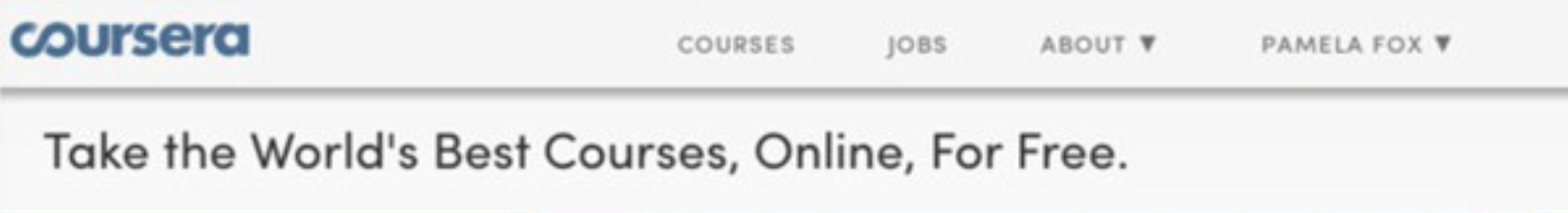 Screenshot of Coursera website from initial launch