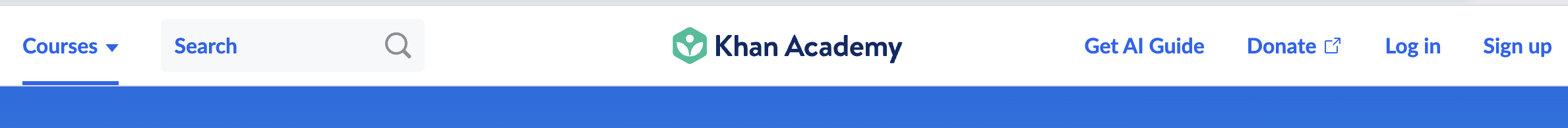 Screenshot of Khan Academy banner