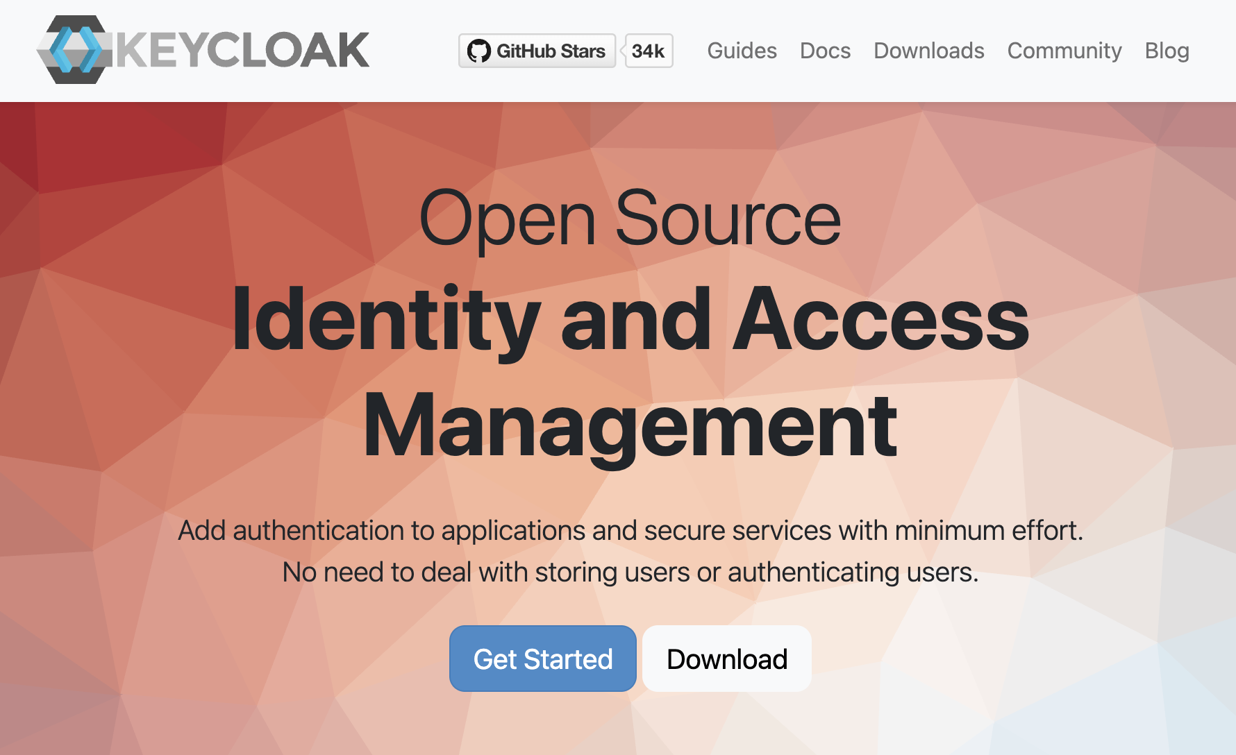 Keycloak website screenshot
